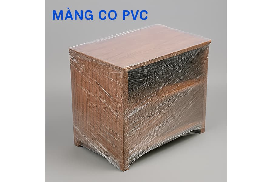 Ảnh: màng co PVC bọc tủ gỗ